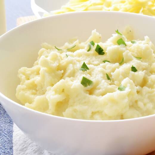 Fluffy mashed potatoes  made from potato flakes